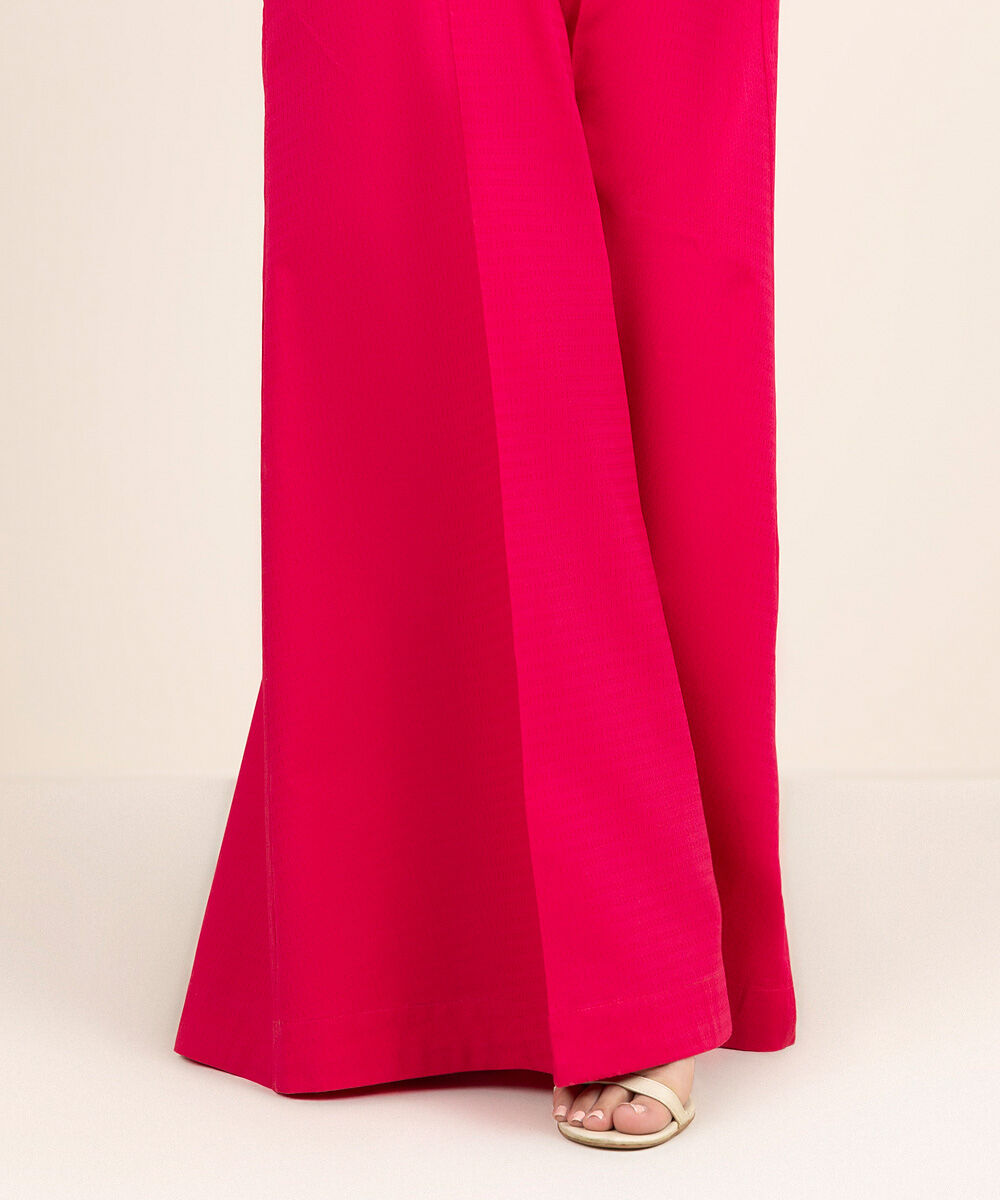 Women's RTW Dobby Pink Solid Sharara