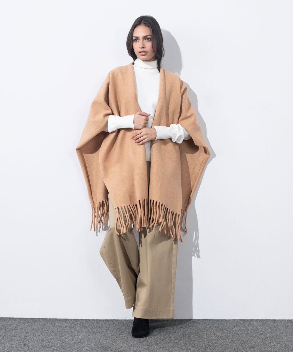 Women's Western Wear Light Mustard Cape Shawl