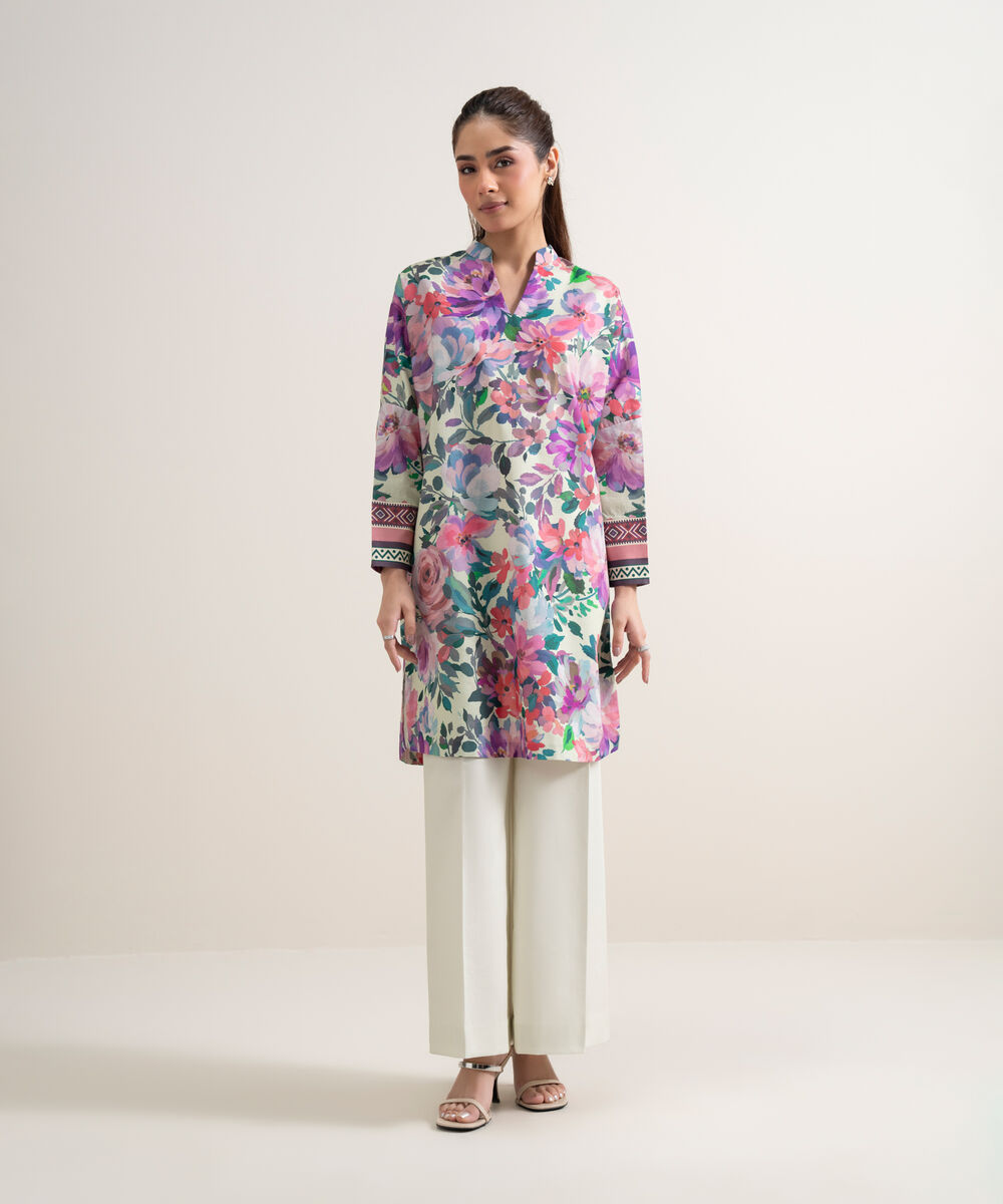 Women's Unstitched Lawn Printed Multi Shirt
