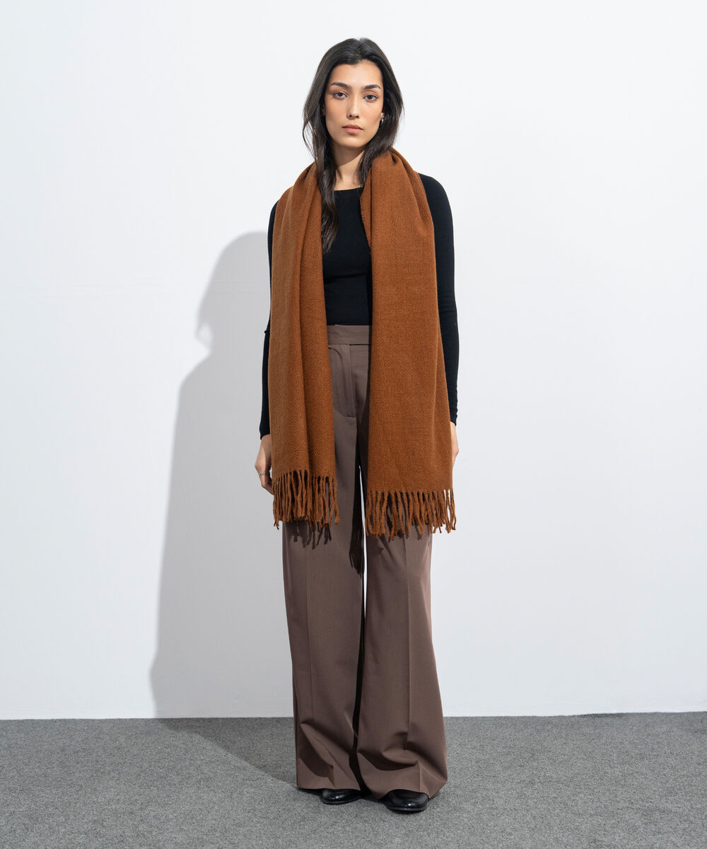 Women's Western Wear Mustard Woollen Scarf