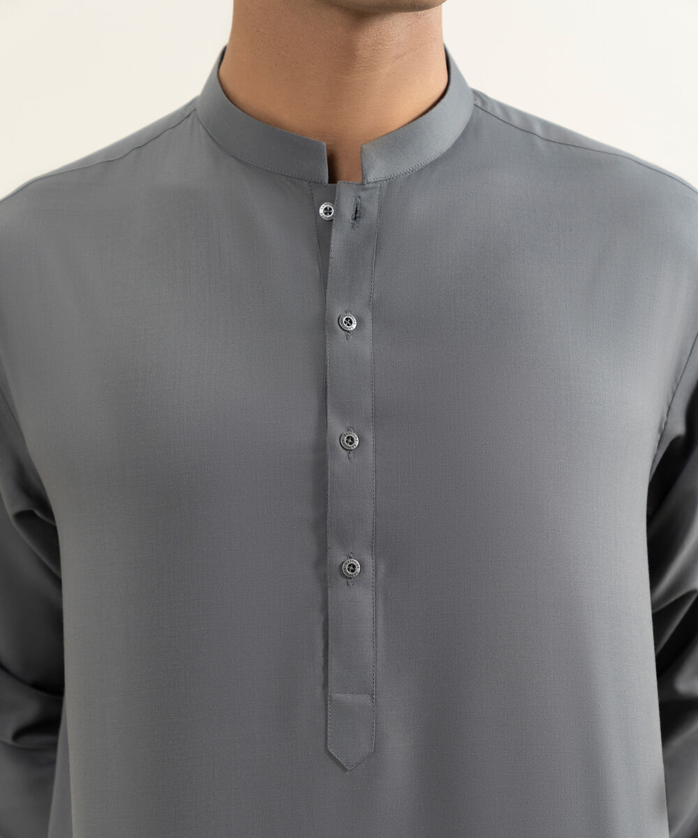 Men's grey Wash & Wear Kameez Shalwar