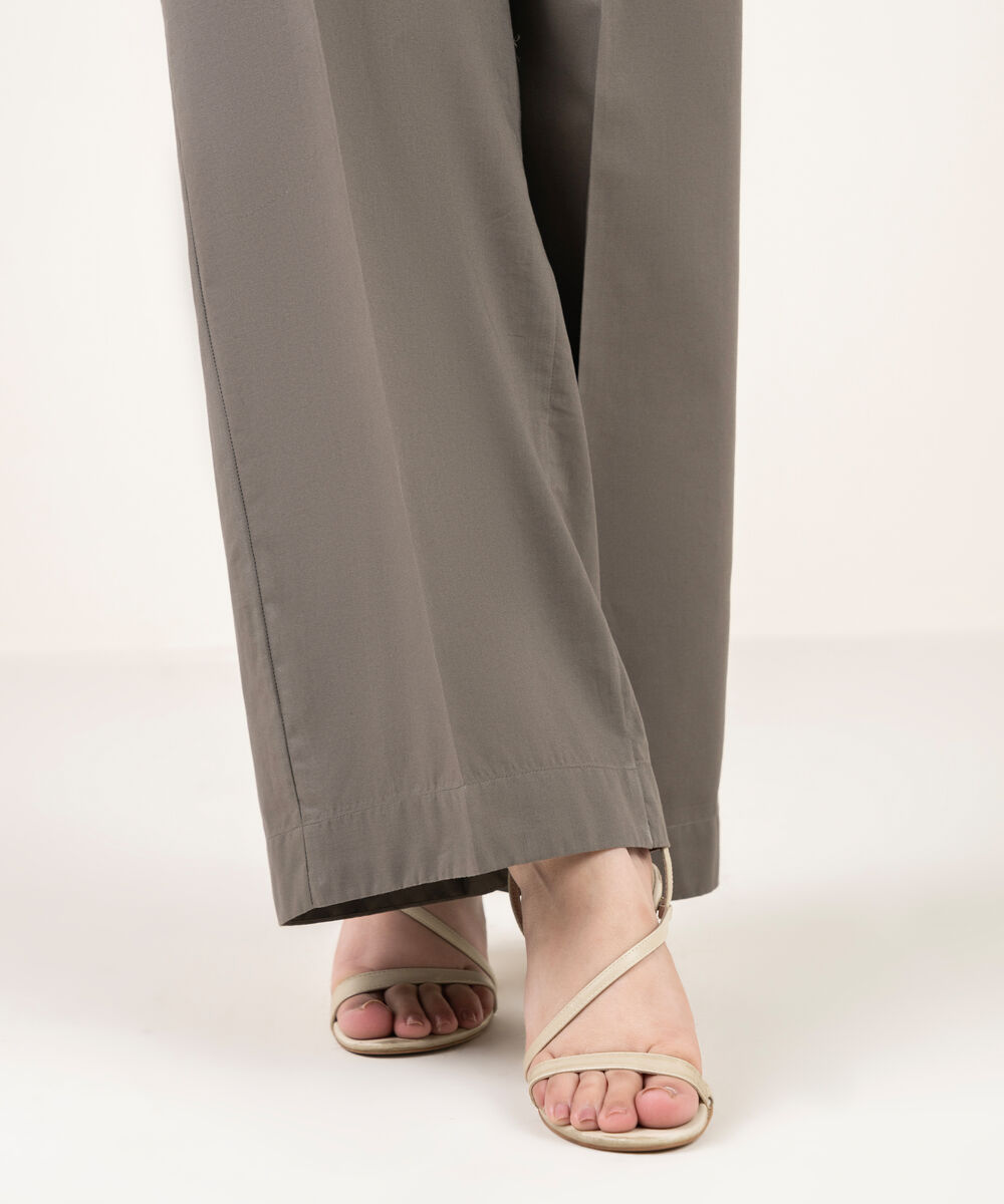 Women's RTW Cambric Solid Grey Culottes