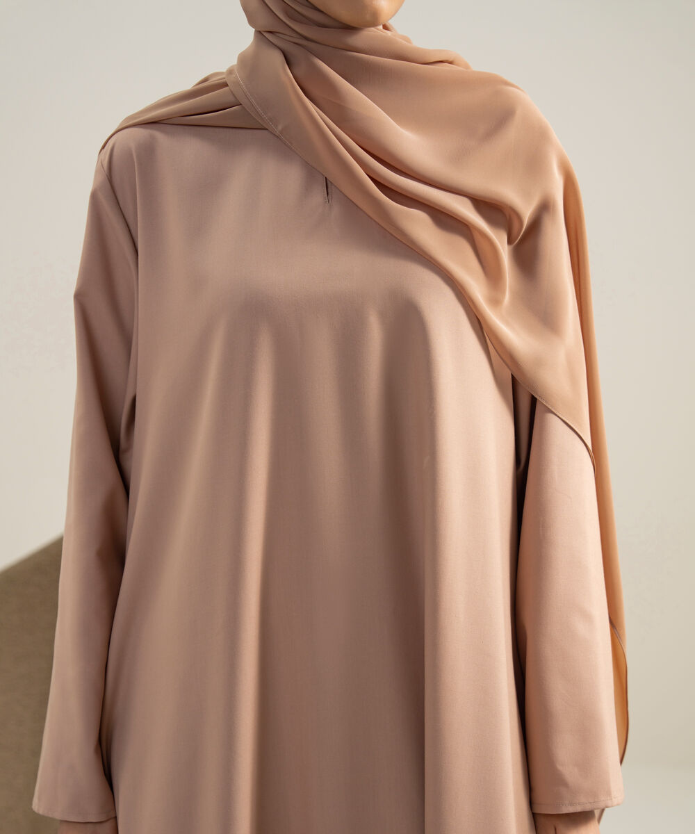 Women's Polyester Brown Regular Abbaya