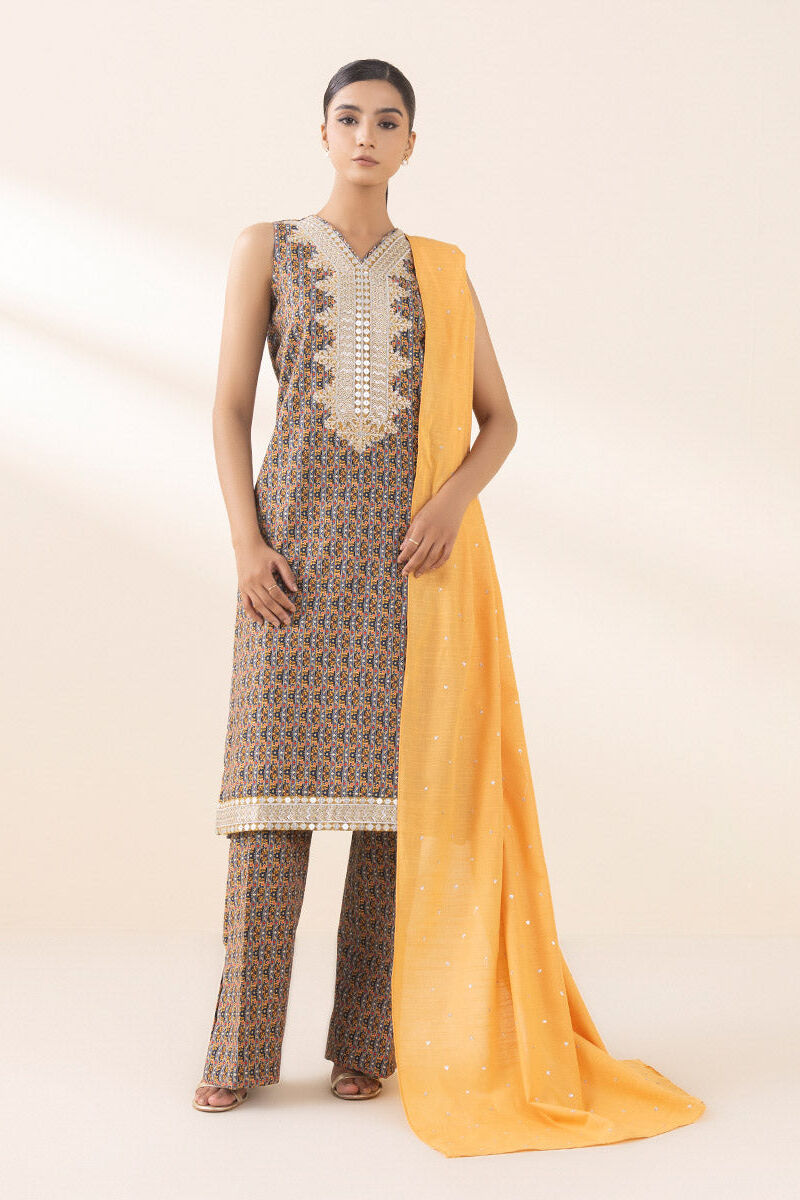 3 Piece - Embroidered Light Khaddar Suit