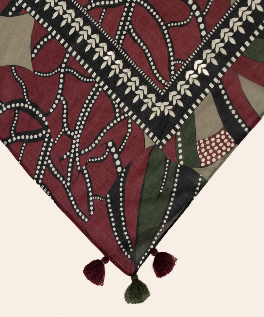 Women's Unstitched Premium Khaddar Maroon Dupatta