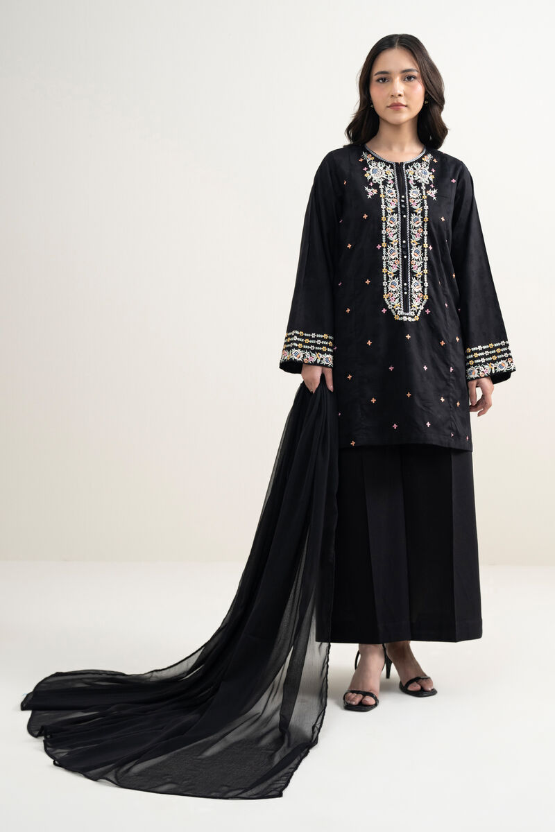 3 Piece - Embroidered Jacquard Suit