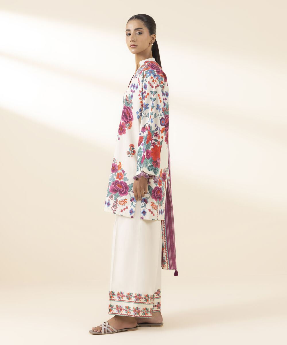 Unstitched Women's Multi Lawn 3 Piece Suit