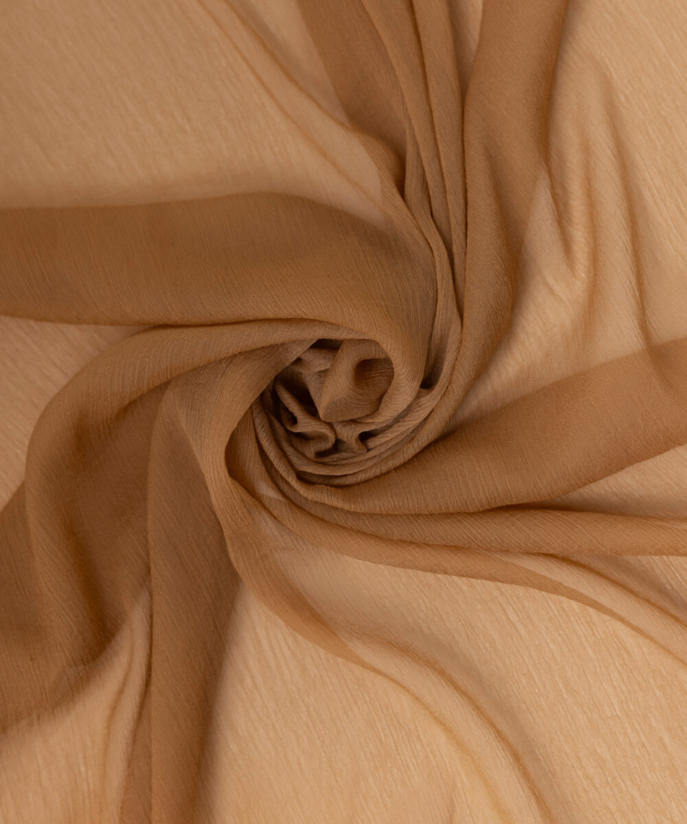 Blended Chiffon Brown Solid Dupatta