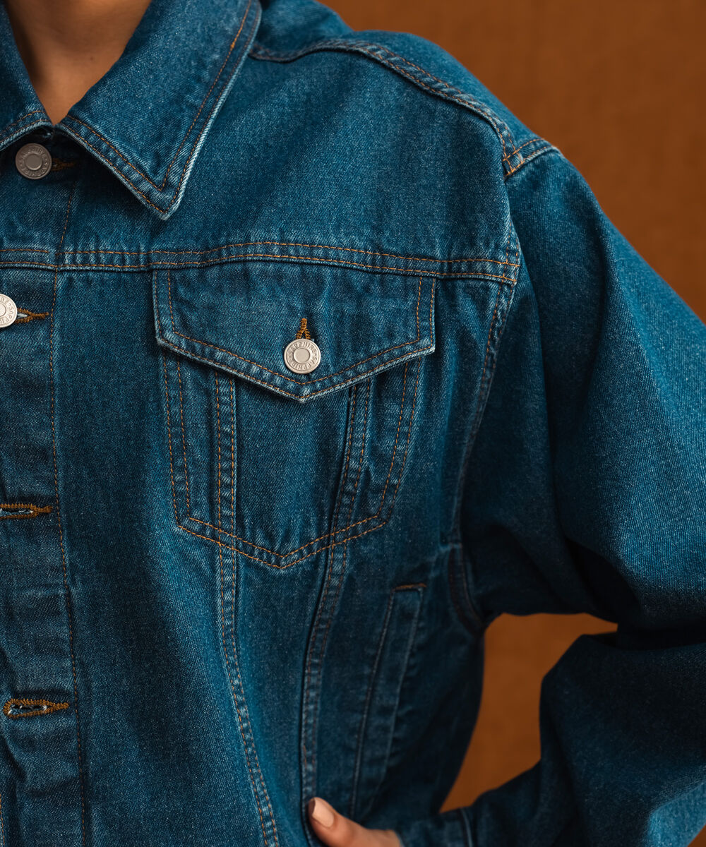 Women's Western Wear Blue Denim Trucker Jacket