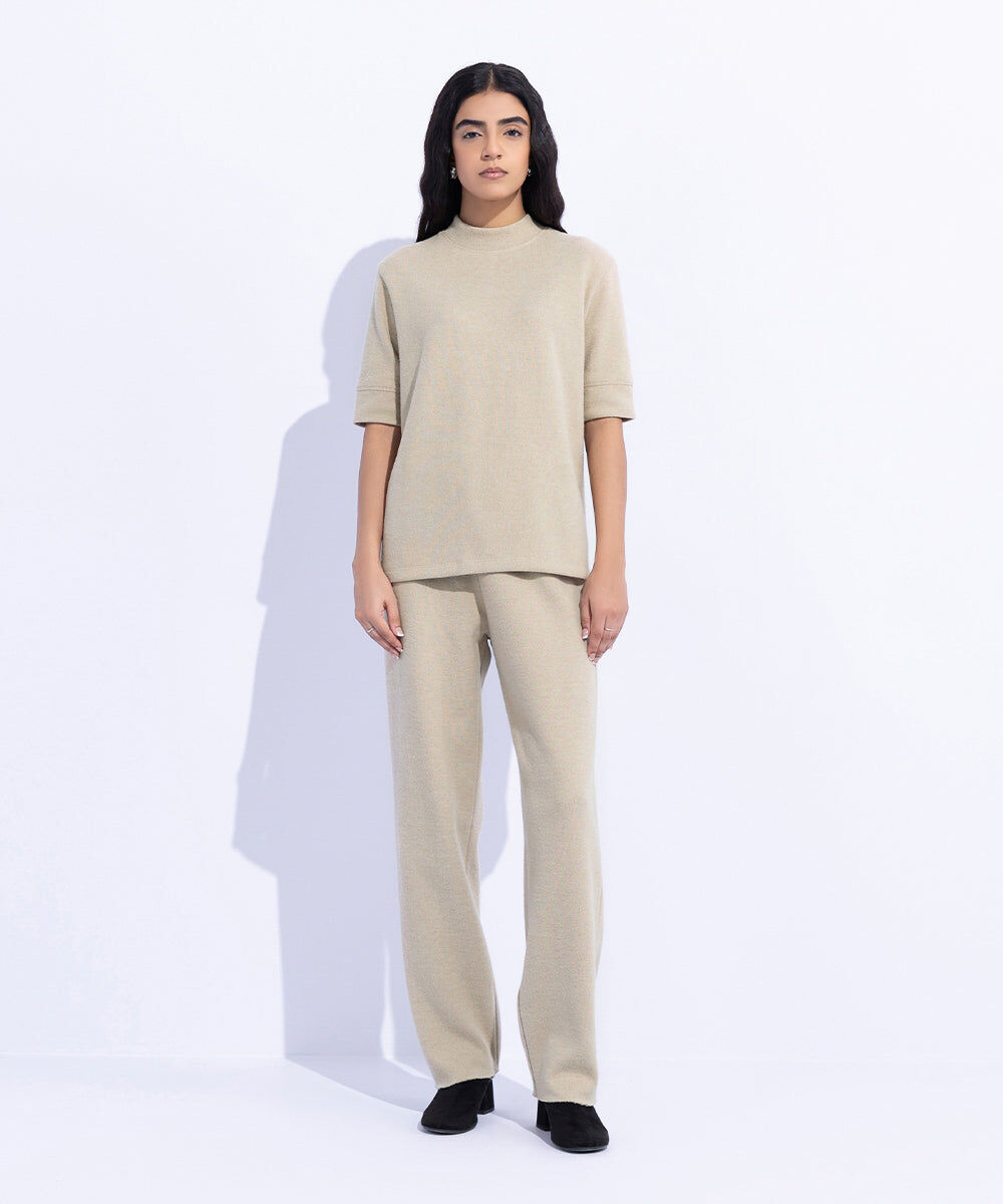 Woman - Off White Ribbed T-Shirt