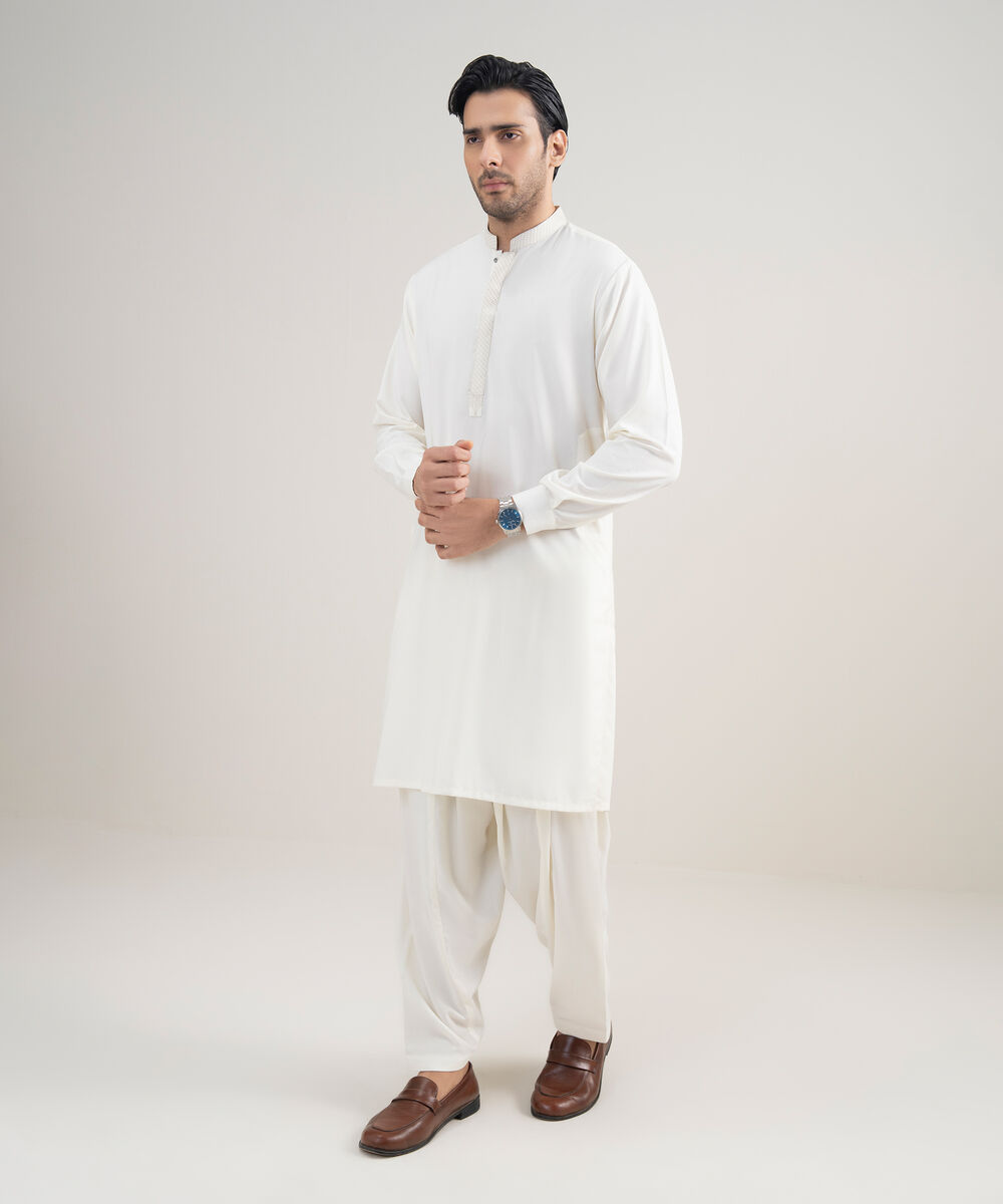 Men's Stitched Premium Blended Light Cream Suit