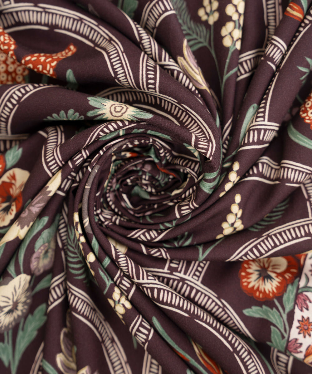 Viscose Linen Printed Brown Dupatta