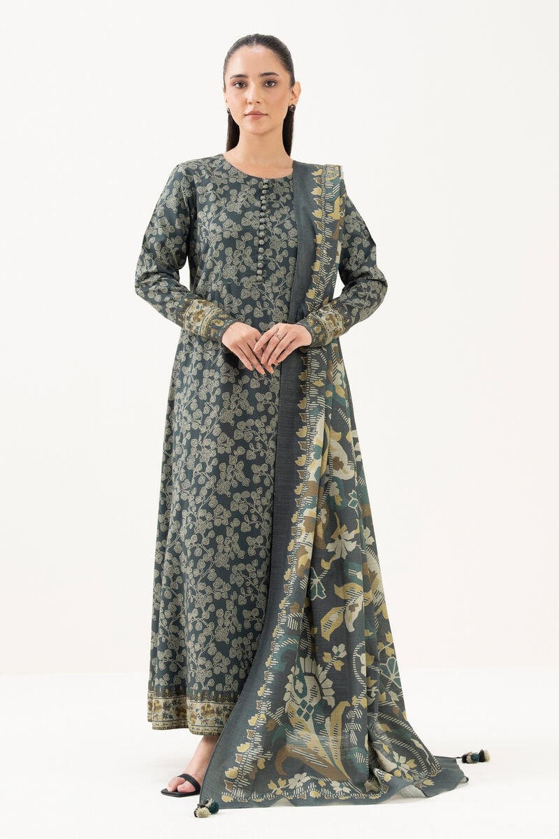 3 Piece - Printed Linen Suit