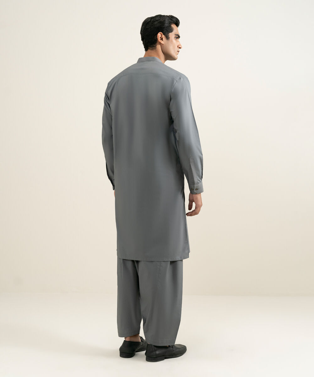Men's Stitched Grey Kurta Shalwar