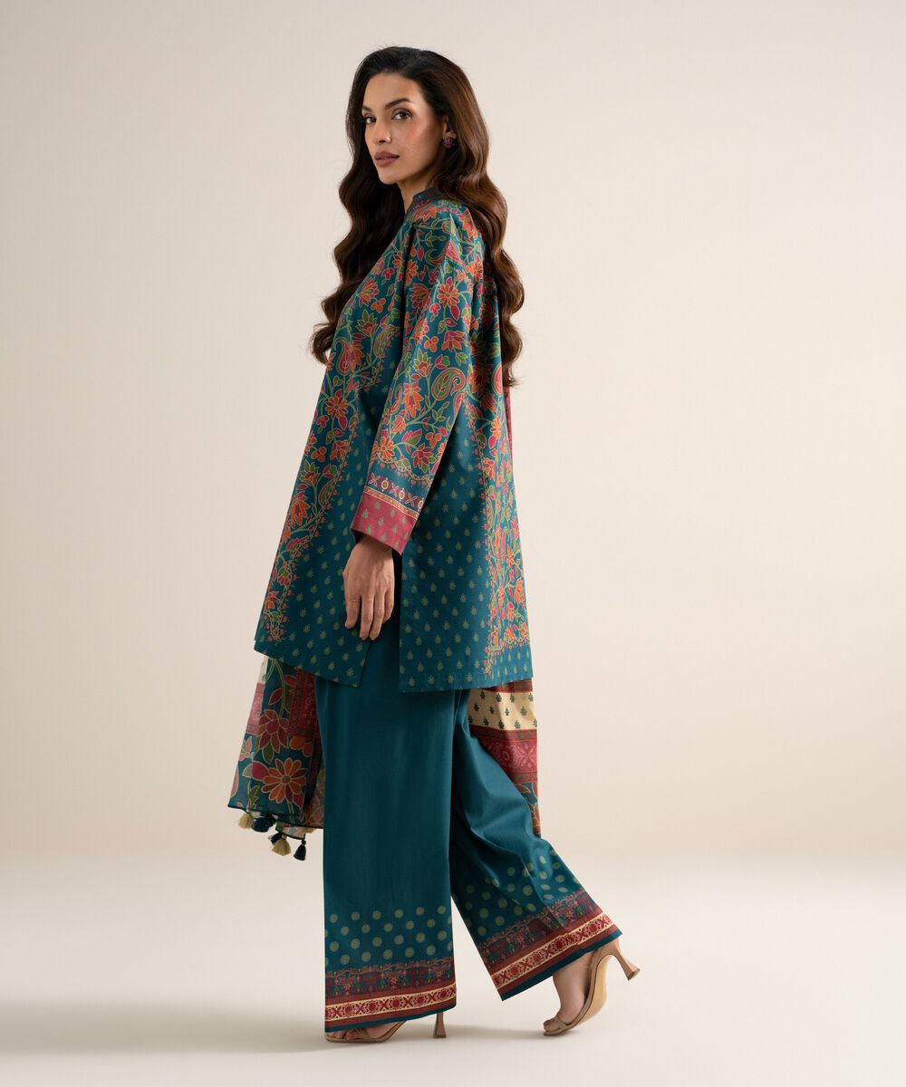 Women's Unstitched Lawn Printed Multi  3 Piece Suit