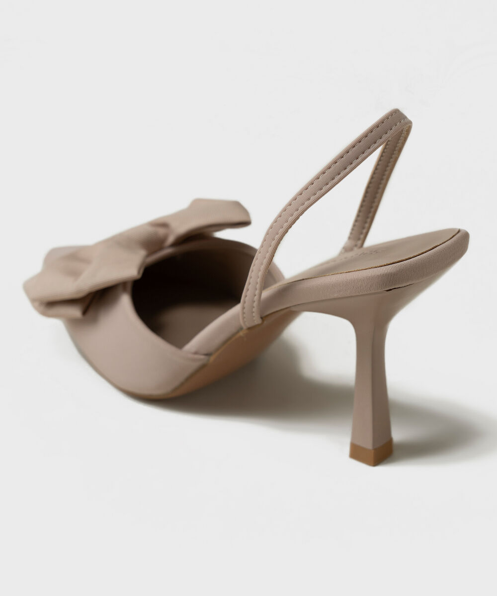 Women's Beige Slingback Heels