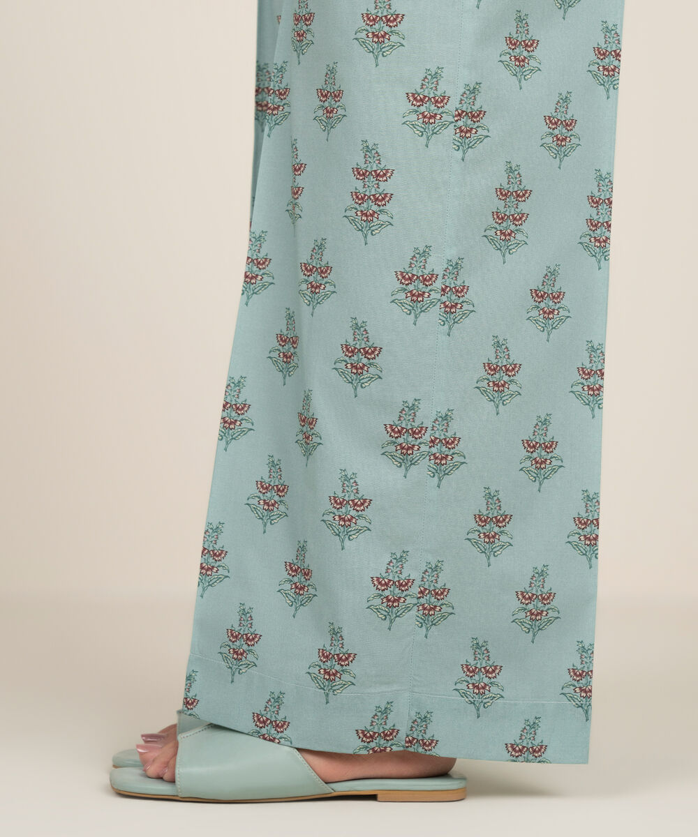 Women's RTW Cambric Printed Sage Green Culottes