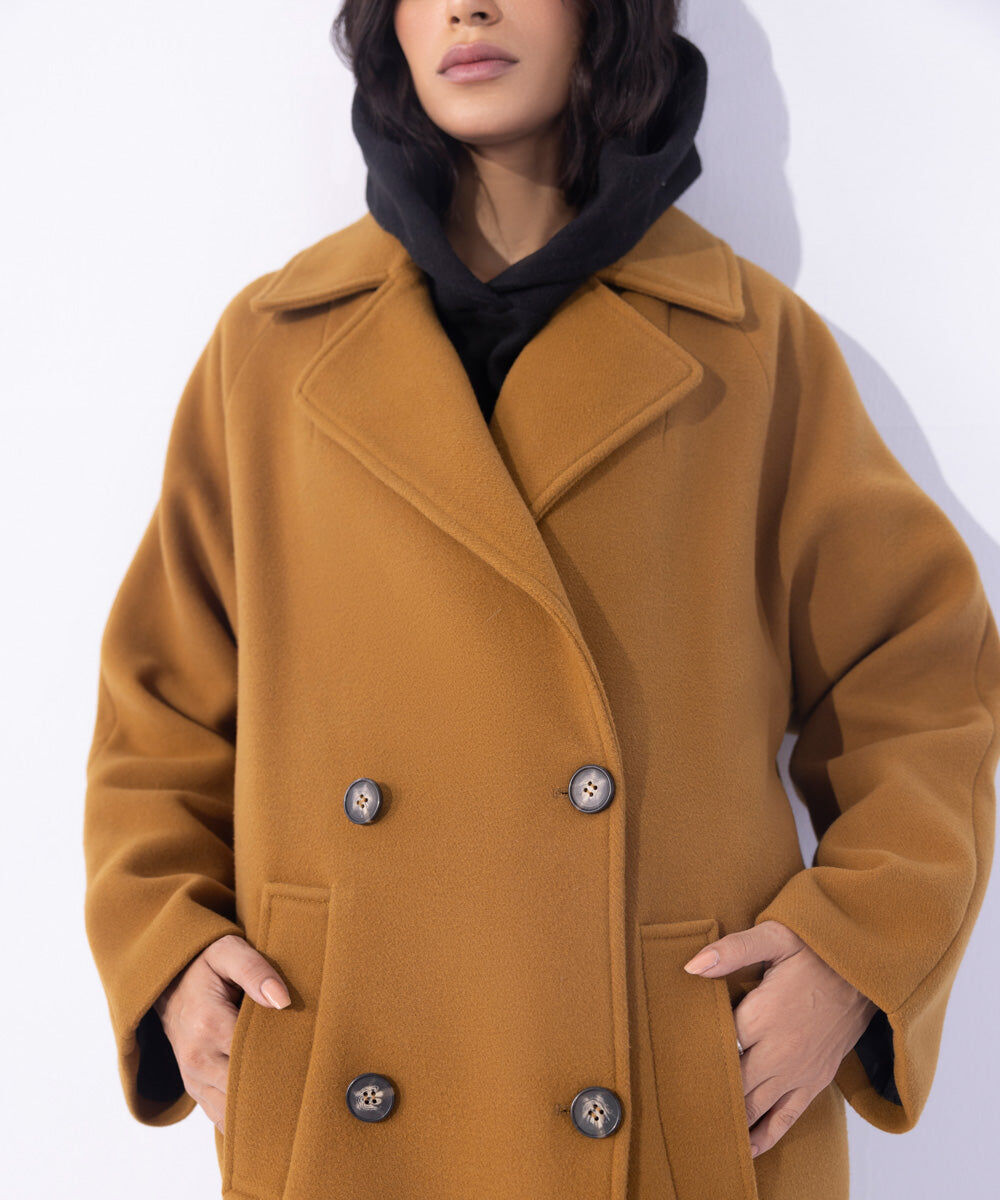 Woman - Brown Oversized Raglan Coat