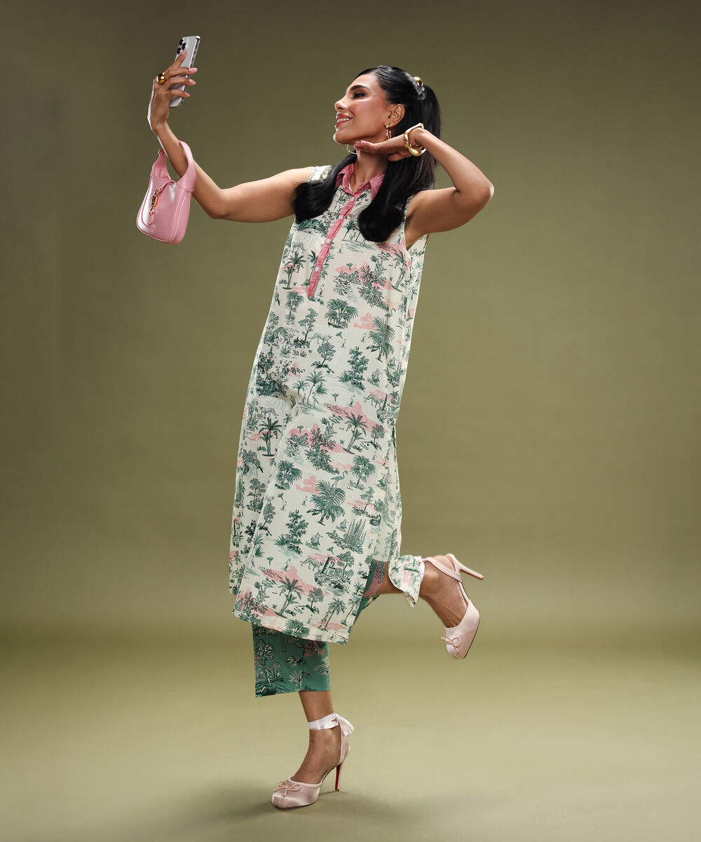 Women's RTW Lawn Printed Multi Straight Shirt