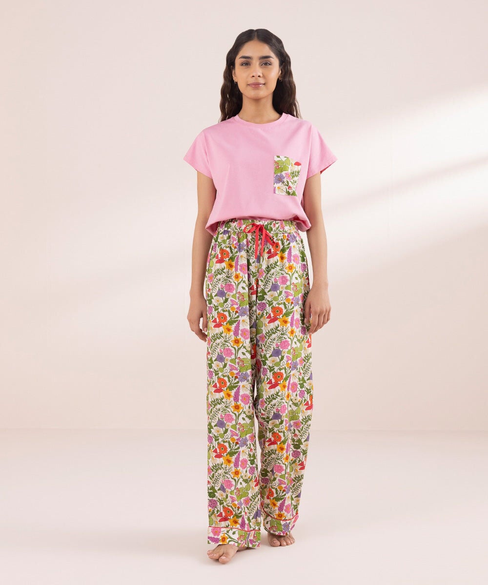 Women's Sleepwear Printed Viscose Trousers