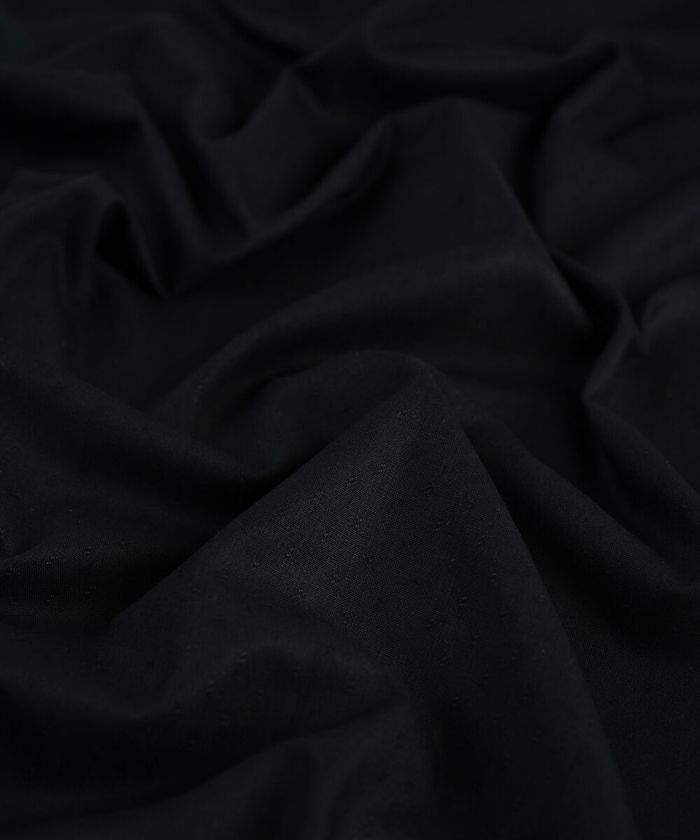 Men's Unstitched Black Two Piece Premium Wash & Wear Dobby Suit