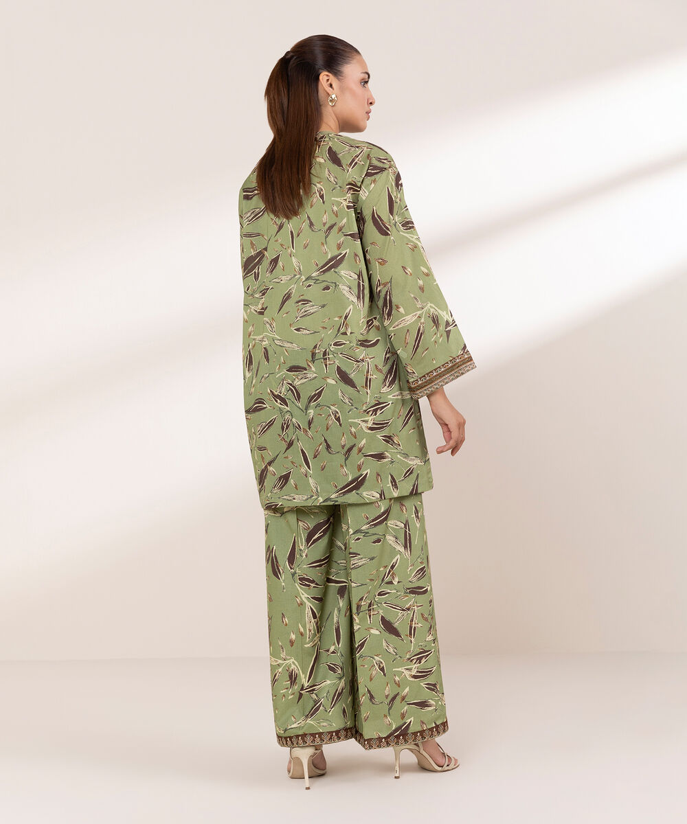Women's RTW Lawn Green Embroidered Boxy Shirt