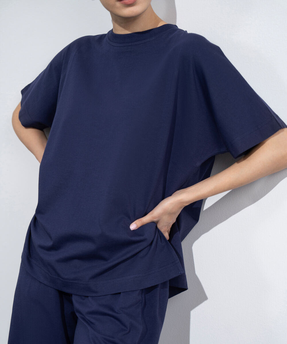 Women's Western Wear Blue Loose Fit Jersey T-Shirt