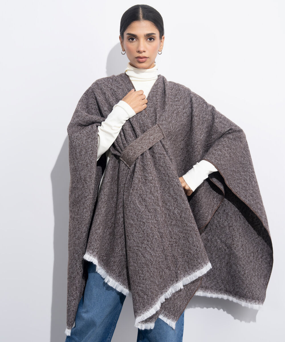 Women's Western Wear Brown Cape Shawl