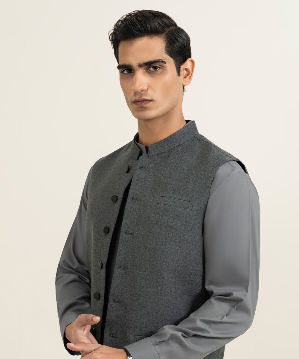 Men's black Luxury Viscose Waistcoat