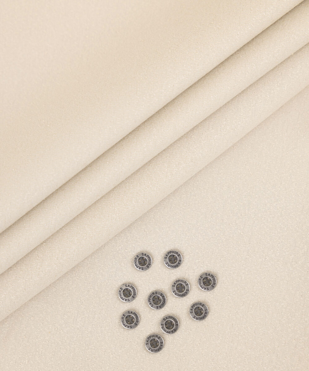 Men's Unstitched 2-Piece Premium Ayudia Beige Suit