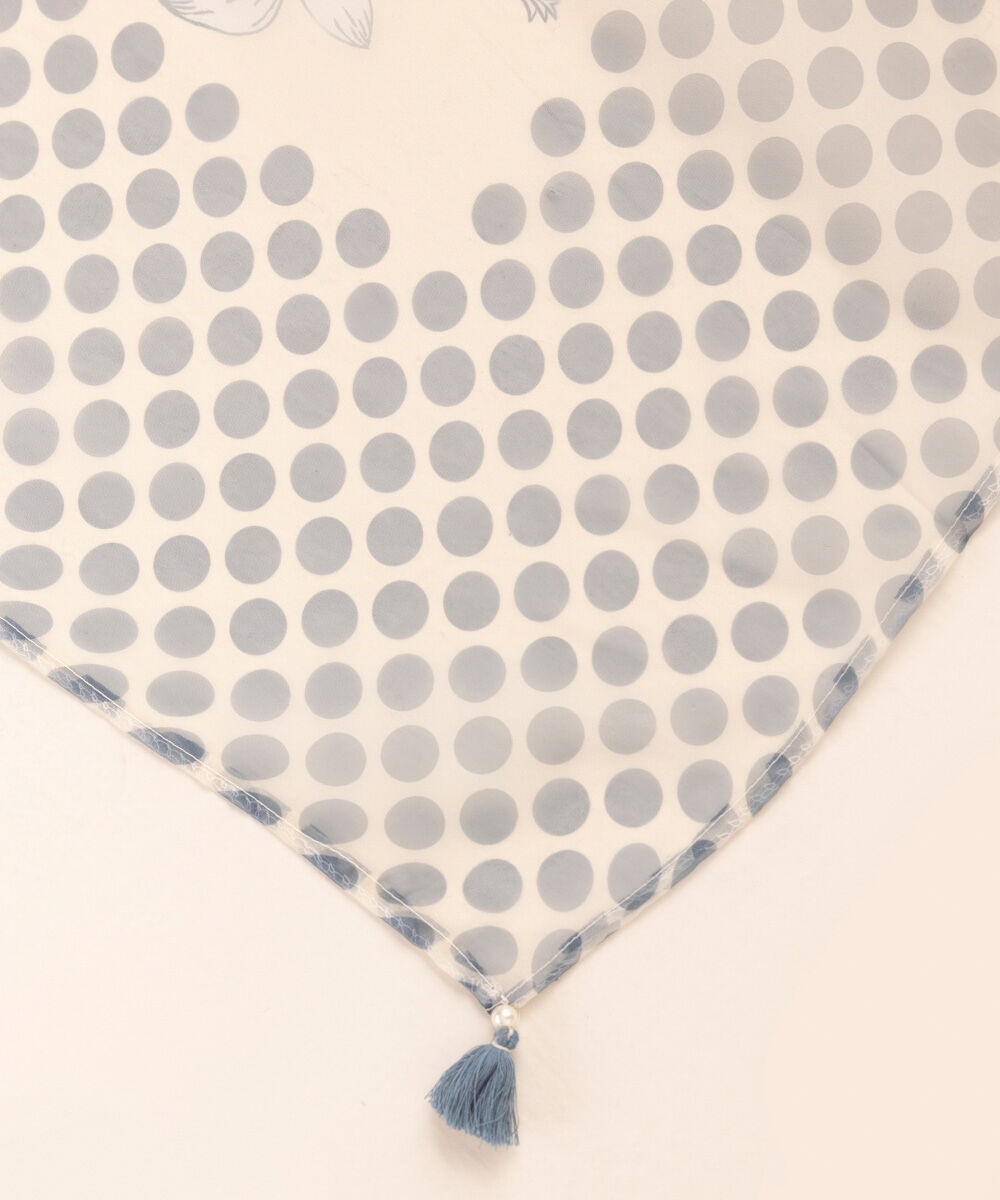 Woman - Blue Printed Organza Dupatta