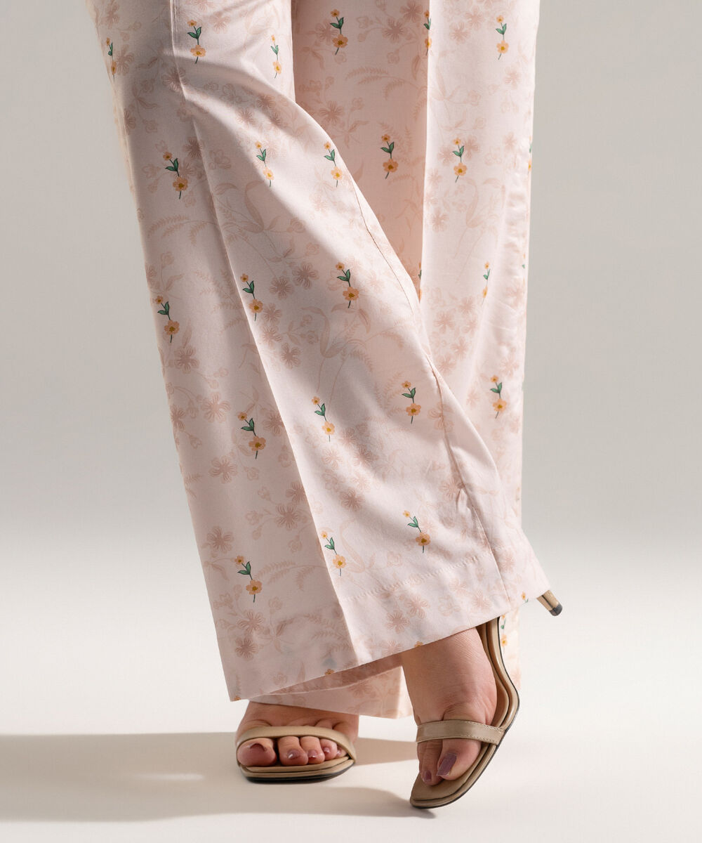 Women's RTW Cotton Viscose Printed Pink Culottes