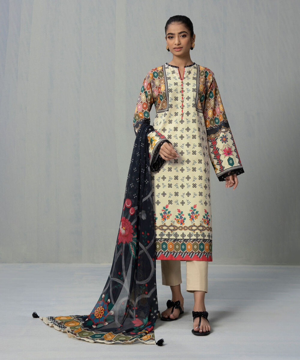 Womens Unstitched Volume 5 Multi Color & Multi 3 Piece