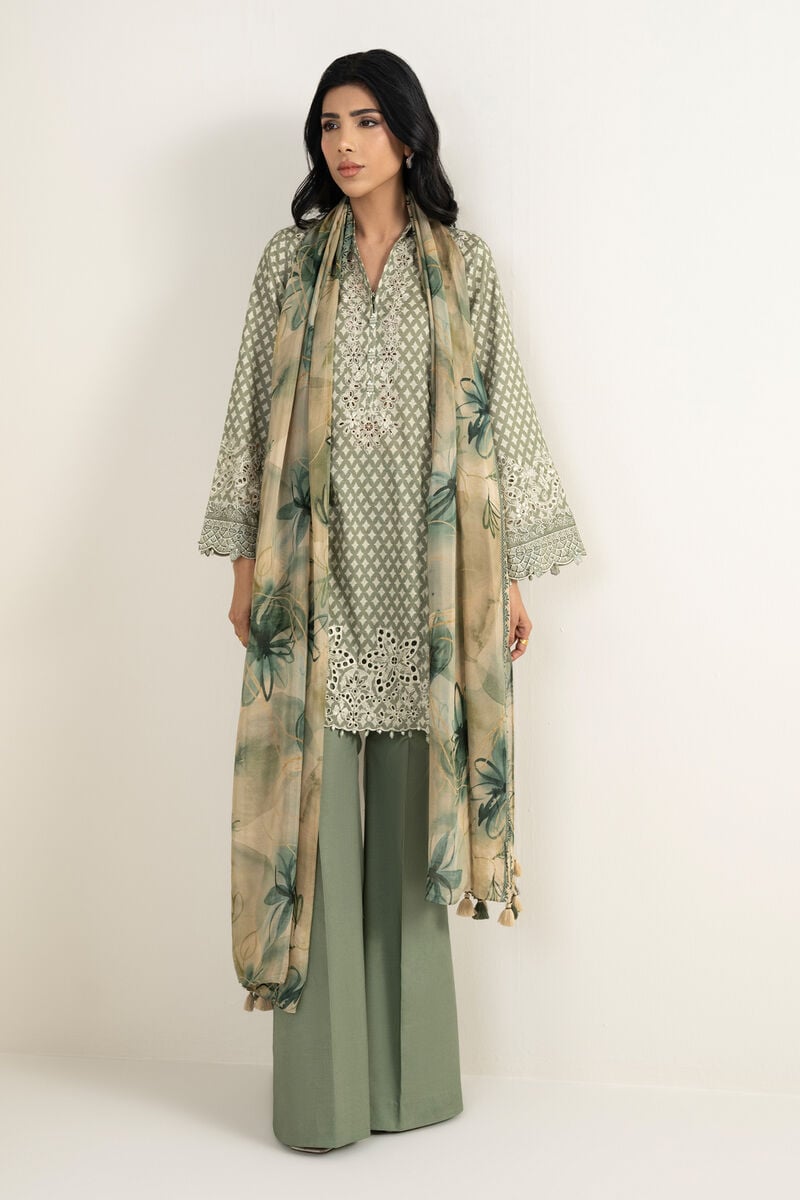 3 Piece - Embroidered Jacquard Suit