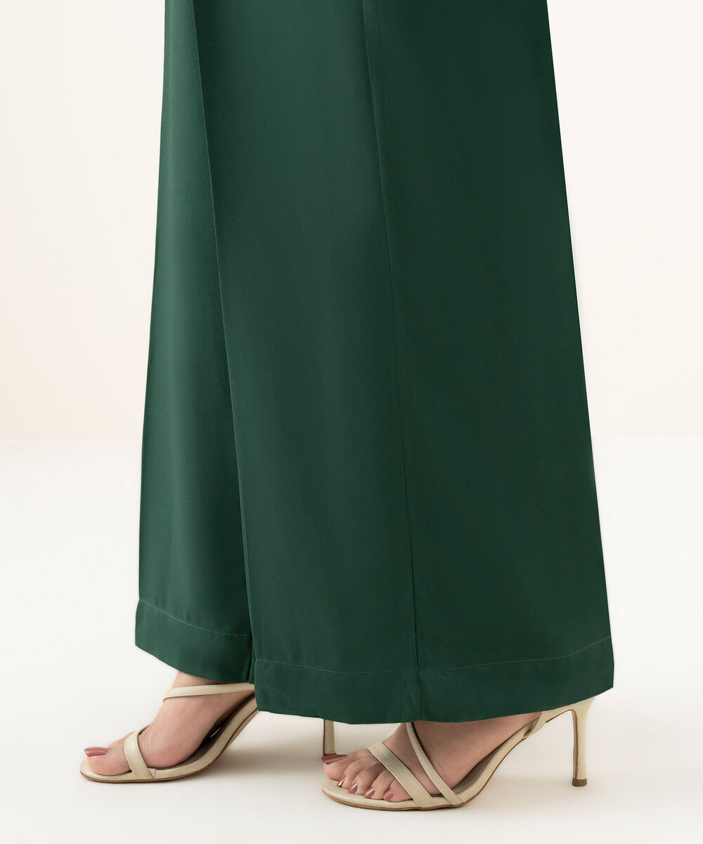 Women's RTW Cambric Green Dyed Culottes