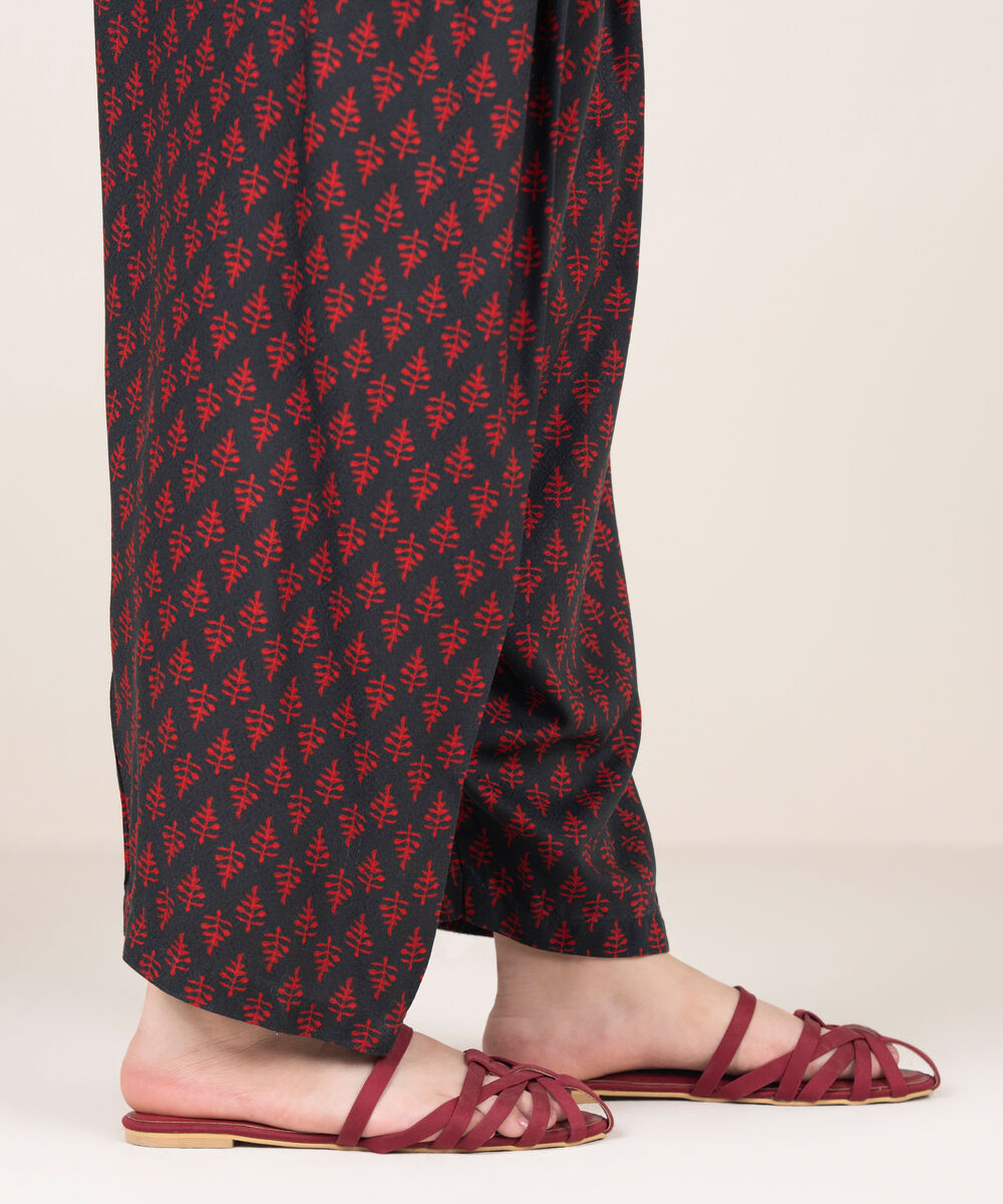 Women's RTW Dobby Printed Black Shalwar