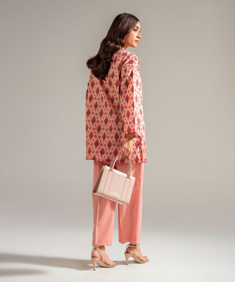 Women's RTW Cambric Embroidered Pink 2 Piece Suit