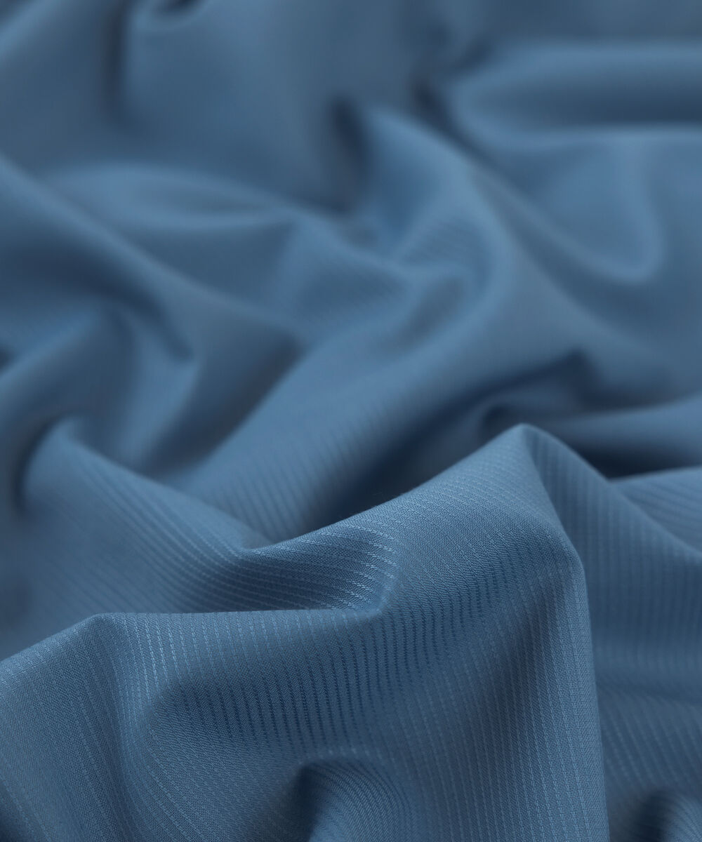 Men's Unstitched 2-Piece Premium Wash & Wear Dobby Medium Blue Suit