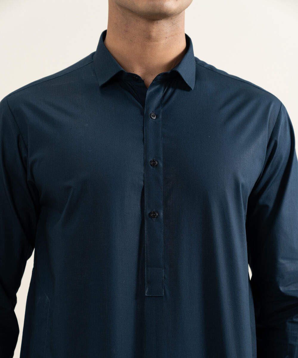Men's Stitched Navy Kameez Shalwar