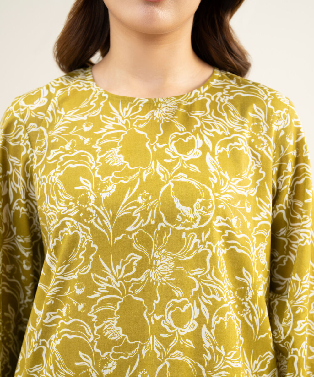 Women's Unstitched Lawn Green  3 Piece Suit