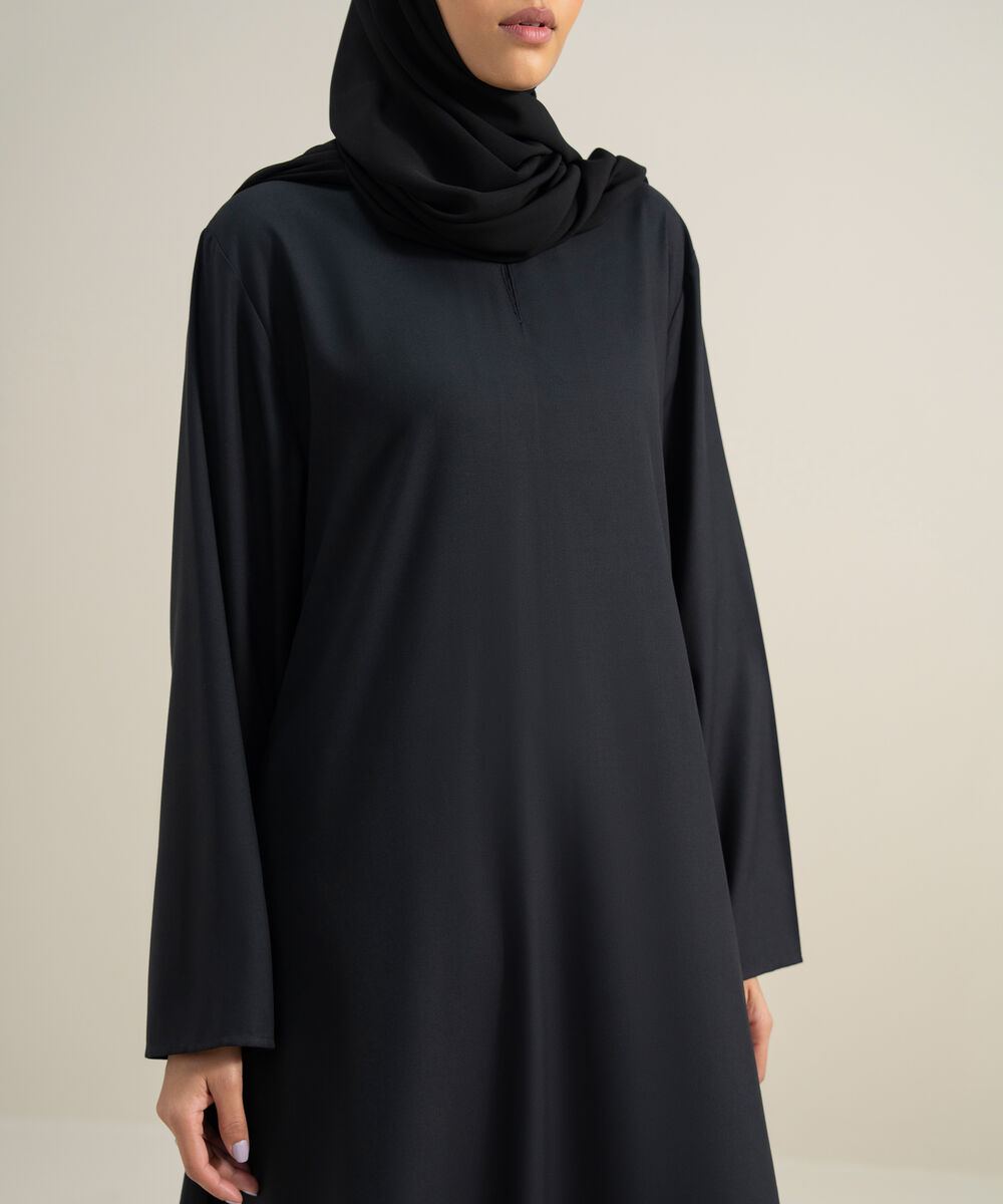 Women's Polyester Black Regular Abbaya