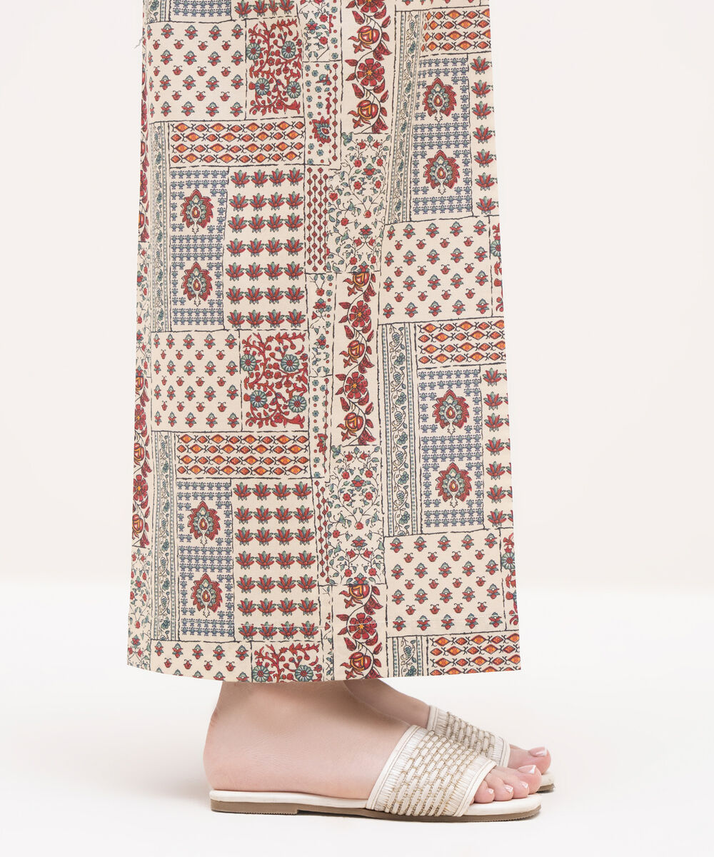 Women's RTW Cambric Beige Printed Culottes