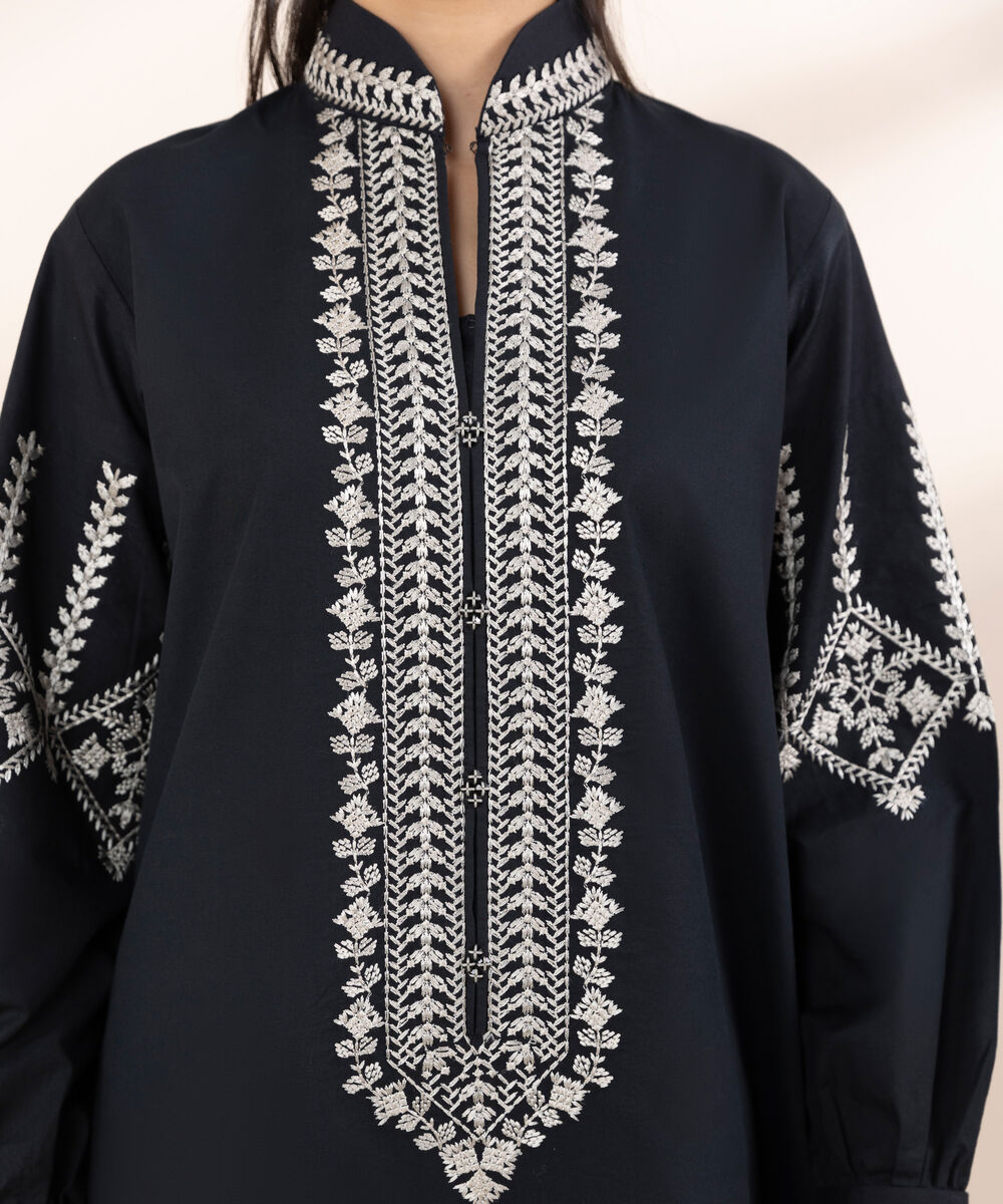 Women's Unstitched Khaddar Black 3 Piece Suit