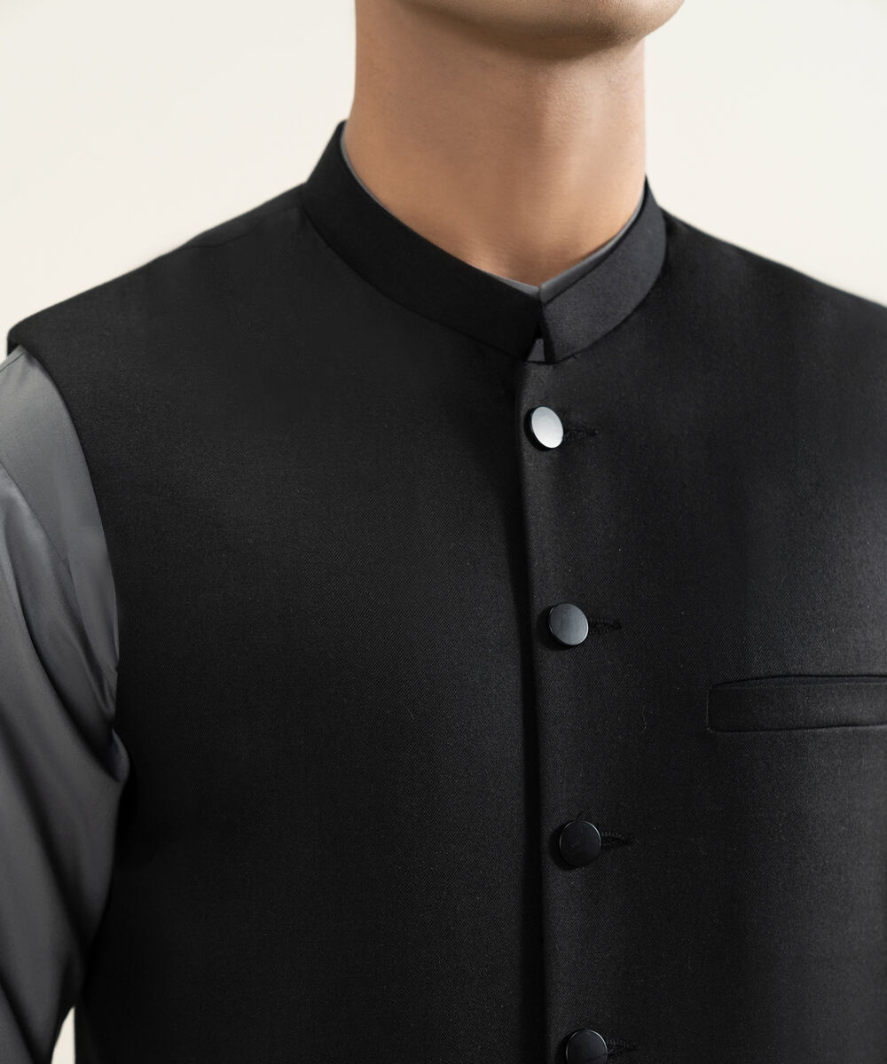 Men's black Tropical Suiting Waistcoat