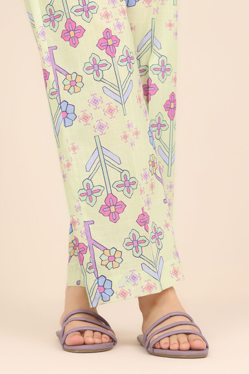 Printed Crosshatch Straight Pants