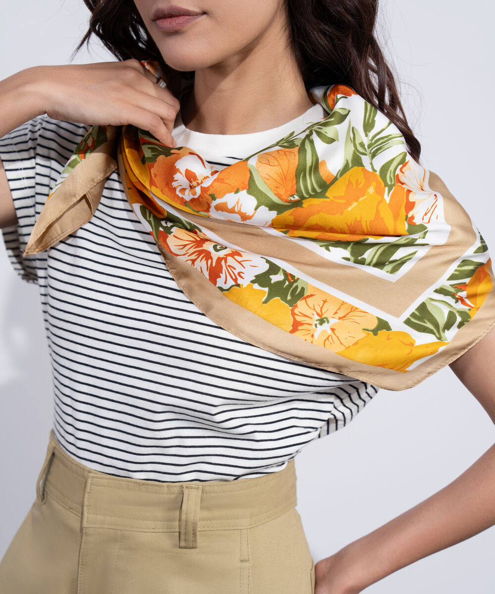 Women's Western Multi Printed Square Scarf