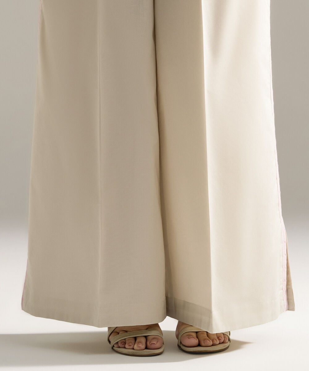 Solid Cambric Flared Pants — Sapphire view 4
