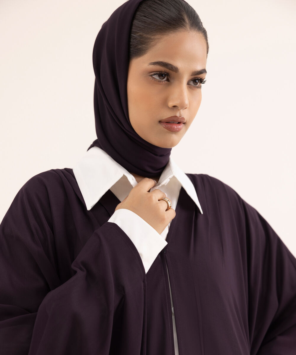 Women's Purple Chiffon Abaya Set