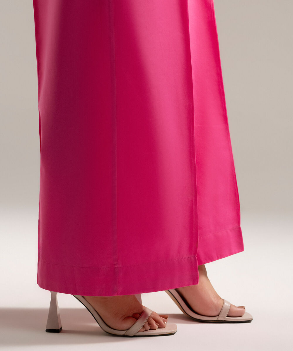 Women's RTW Cambric Solid Pink Culottes