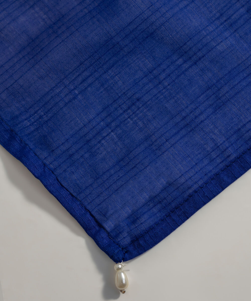 Women's RTW Textured Voil Solid Blue Dupatta